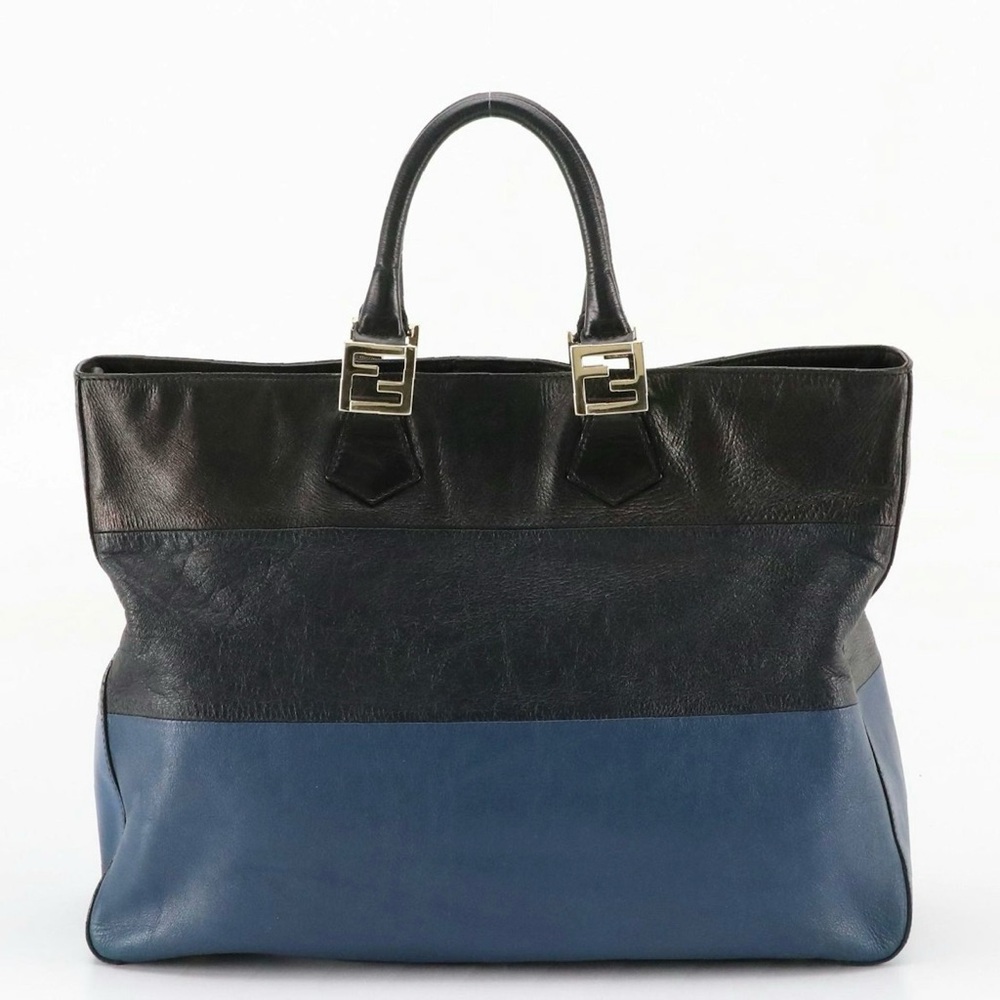 Fendi Large Twins Tote in
Tricolored Calfskin Leather Authentic✨